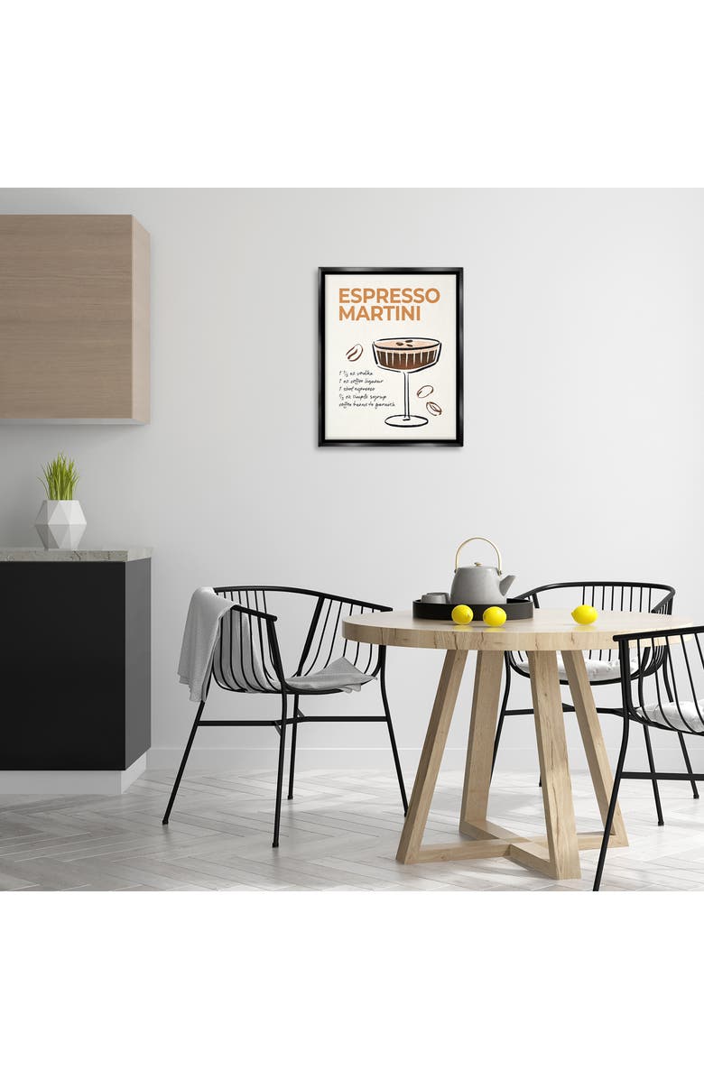 Stupell Industries Espresso Martini Drink Recipe Framed Canvas Wall Art, Alternate, color, Brown
