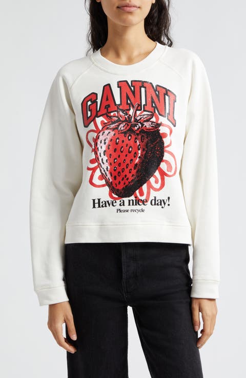 Isoli Strawberry Raglan Sleeve Organic Cotton Sweatshirt