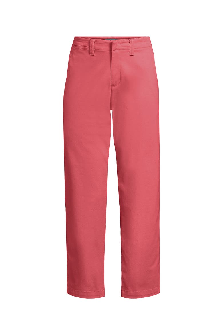 Plus Size Mid Rise Classic Straight Leg Oxford Stripe Ankle Pants, Alternate, color, Soft Mojave Rose