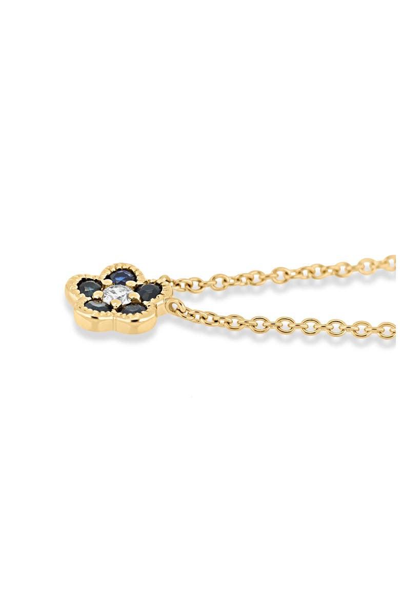 El Mar Gemstone & Diamond Flower Pendant Necklace (Online Trunk Show), Alternate, color, 18K GOLD/ DIAMOND/ SAPPHIRE