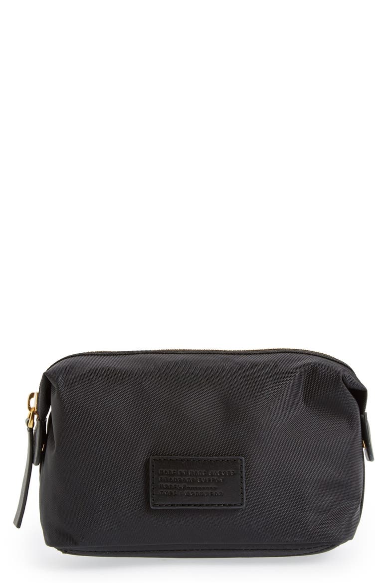 MARC BY MARC JACOBS 'Domo Arigato' Nylon Cosmetics Case, Main, color, BLACK