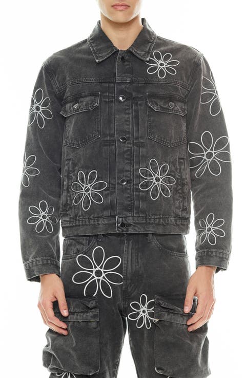 MK3 Floral Appliqué Cotton Canvas Jacket