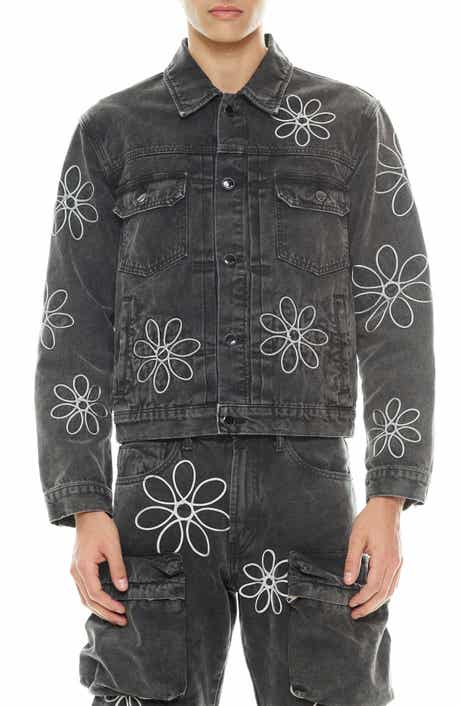 Cult of Individuality MK3 Floral Appliqué Cotton Canvas Jacket