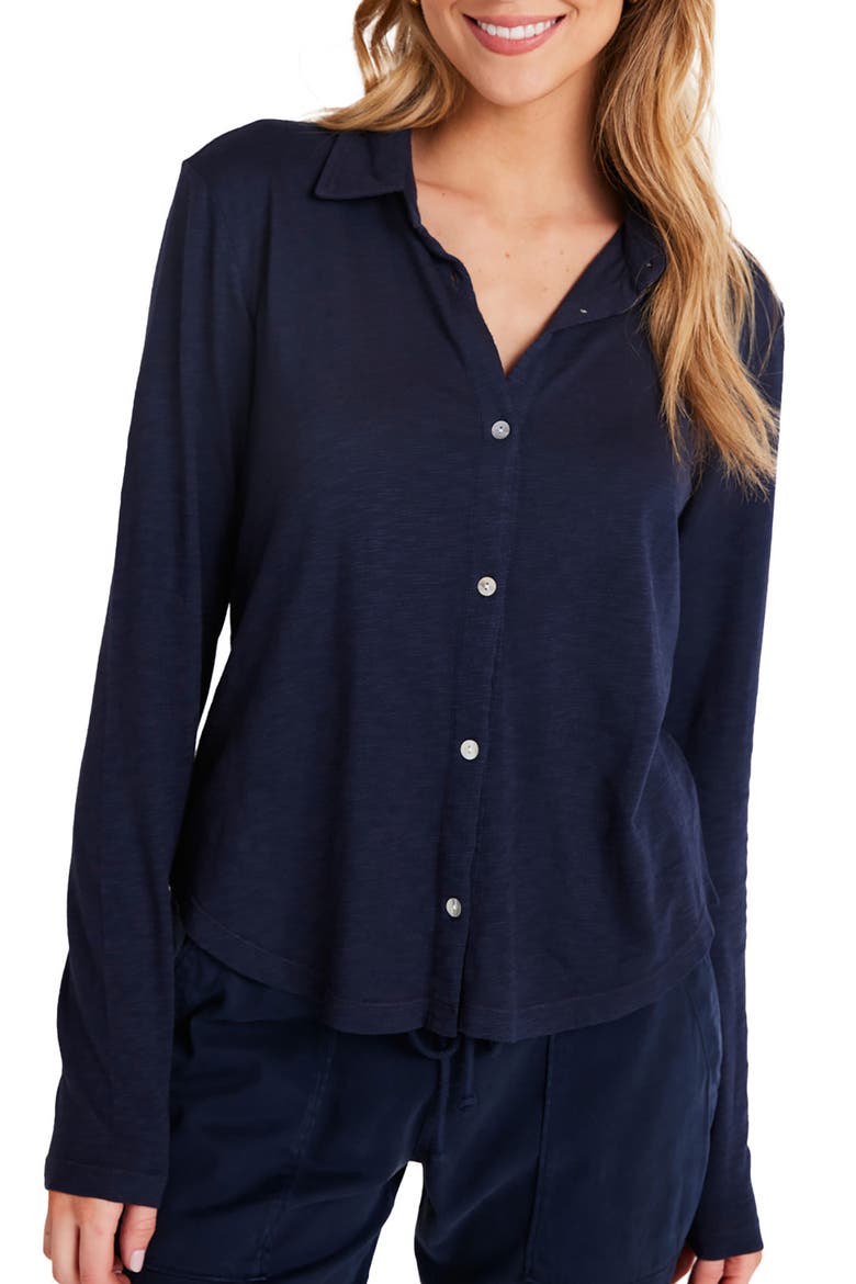 Cotton Knit Button-Up Shirt, Main, color, ENDLESS SE