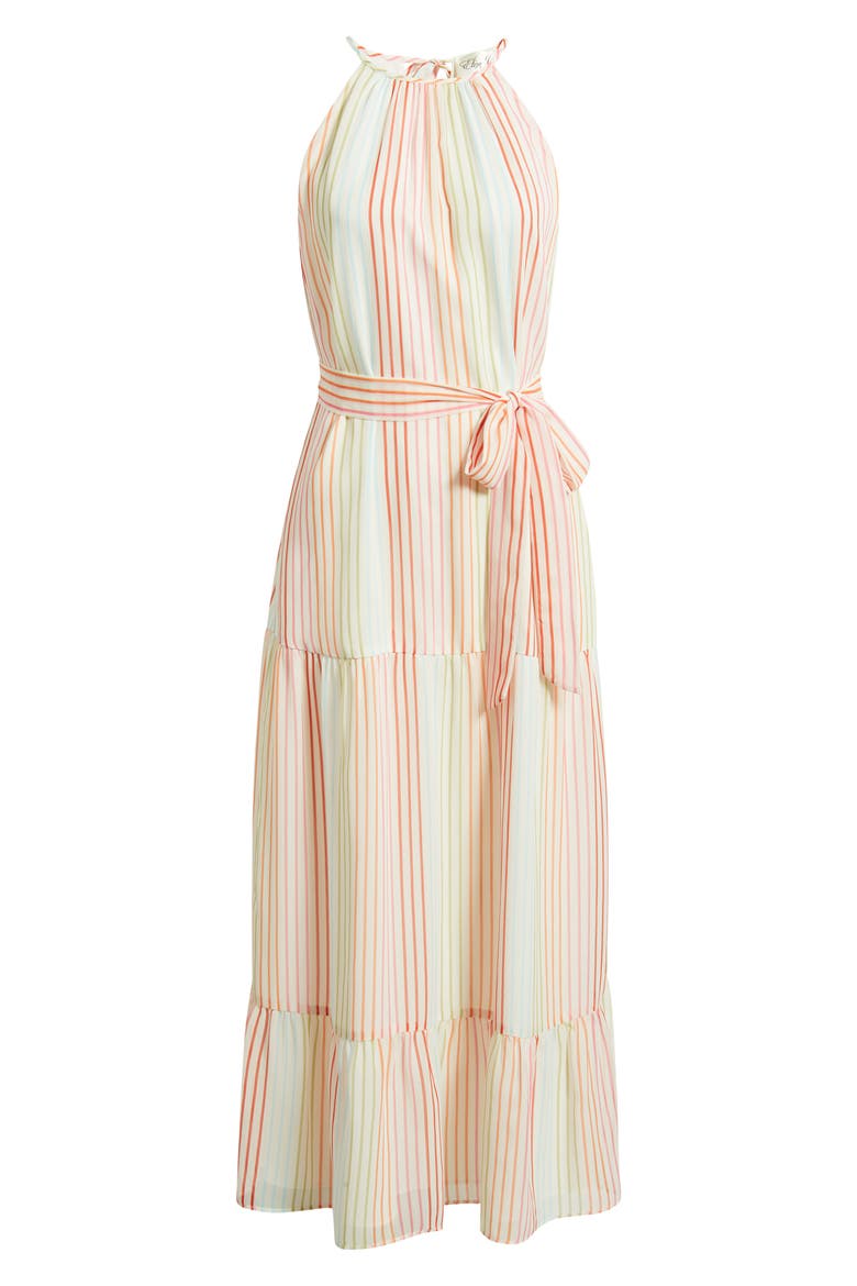 Stripe Sleeveless Midi Dress, Alternate, color, IVORY MULTI