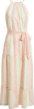 Eliza J Stripe Sleeveless Midi Dress