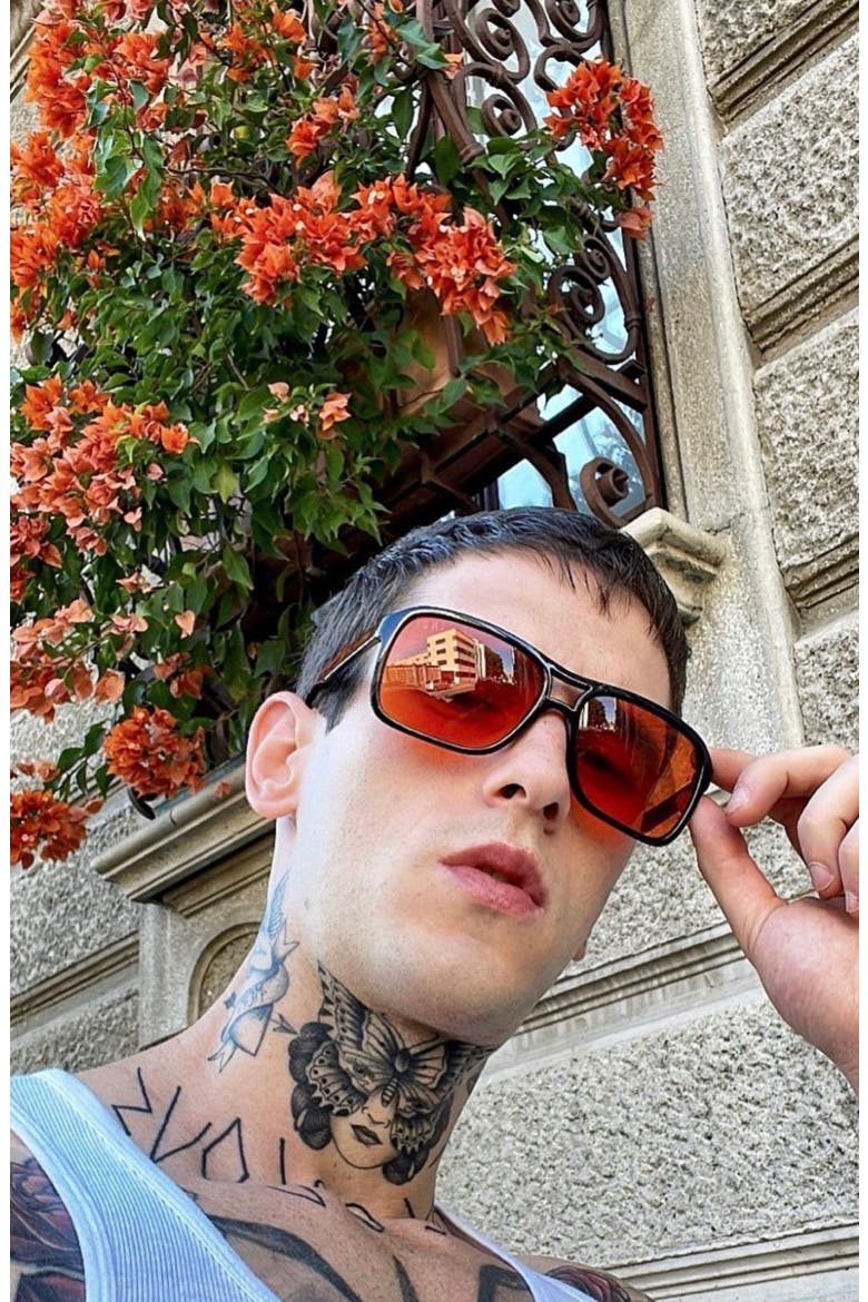 Alfie Aviator Unisex Sunglasses, Alternate, color, Orange
