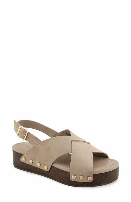 Splendid Quandry Woodgrain Platform Slingback Sandal