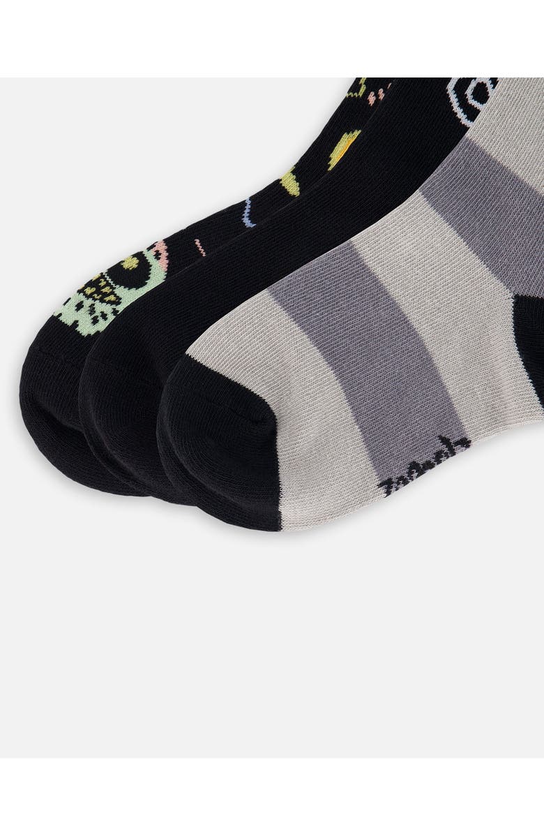 Deux par Deux Boy 3-Pack Knit Socks, Alternate, color, Black