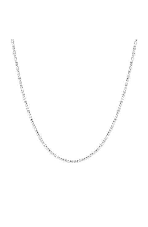 Lab Grown White Sapphire Tennis Necklace