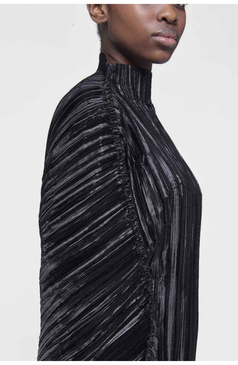 Leem Plisse Batwing Top, Alternate, color, Black