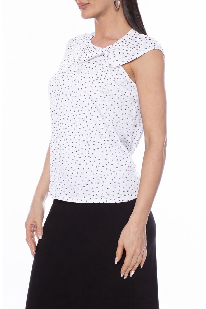 Knot Neck Sleeveless Top, Alternate, color, WHITE BLACK