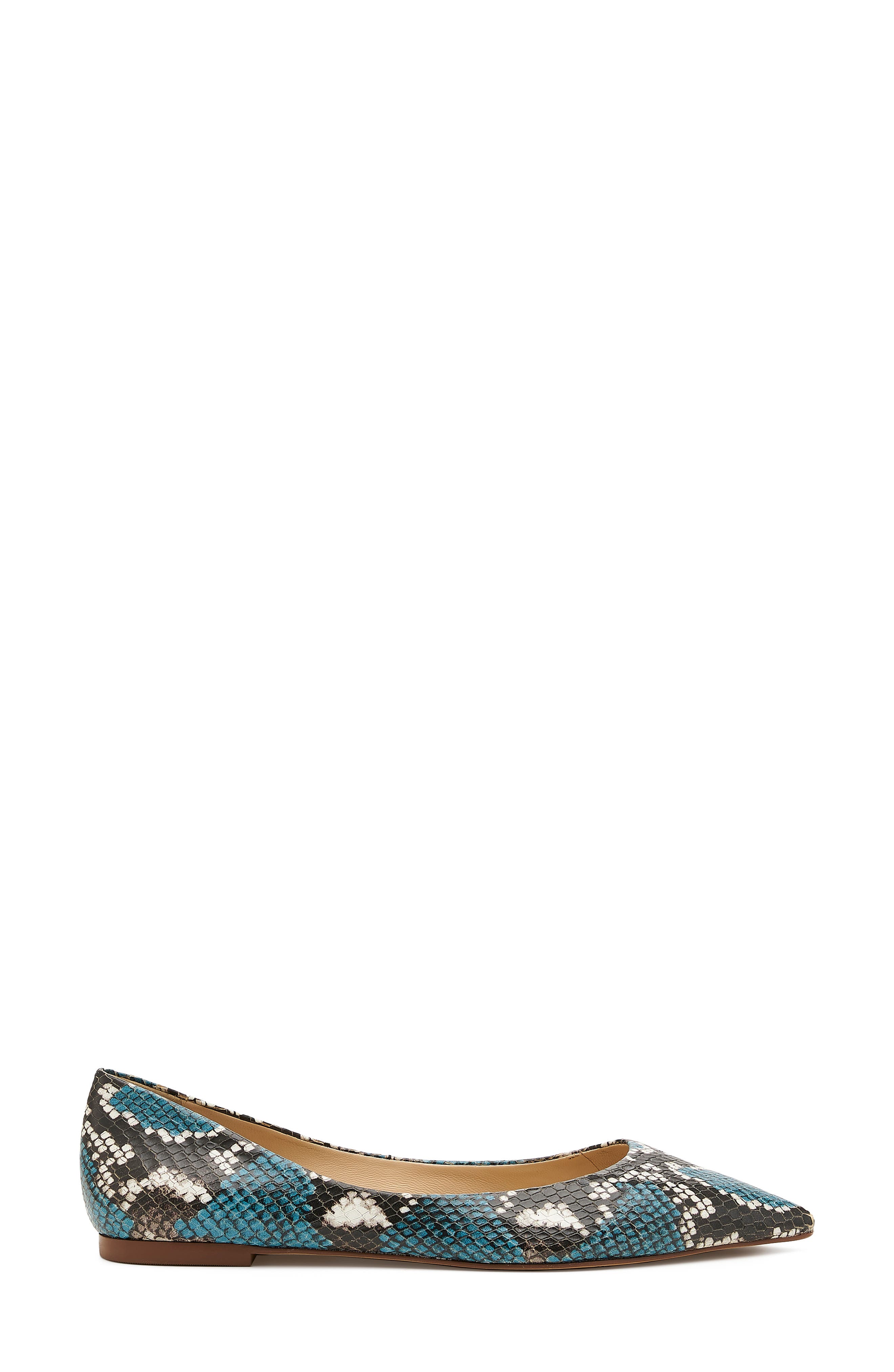 Annika Pointed Toe Flat, Alternate, color, BLUE SNAKE PRINT LEATHER