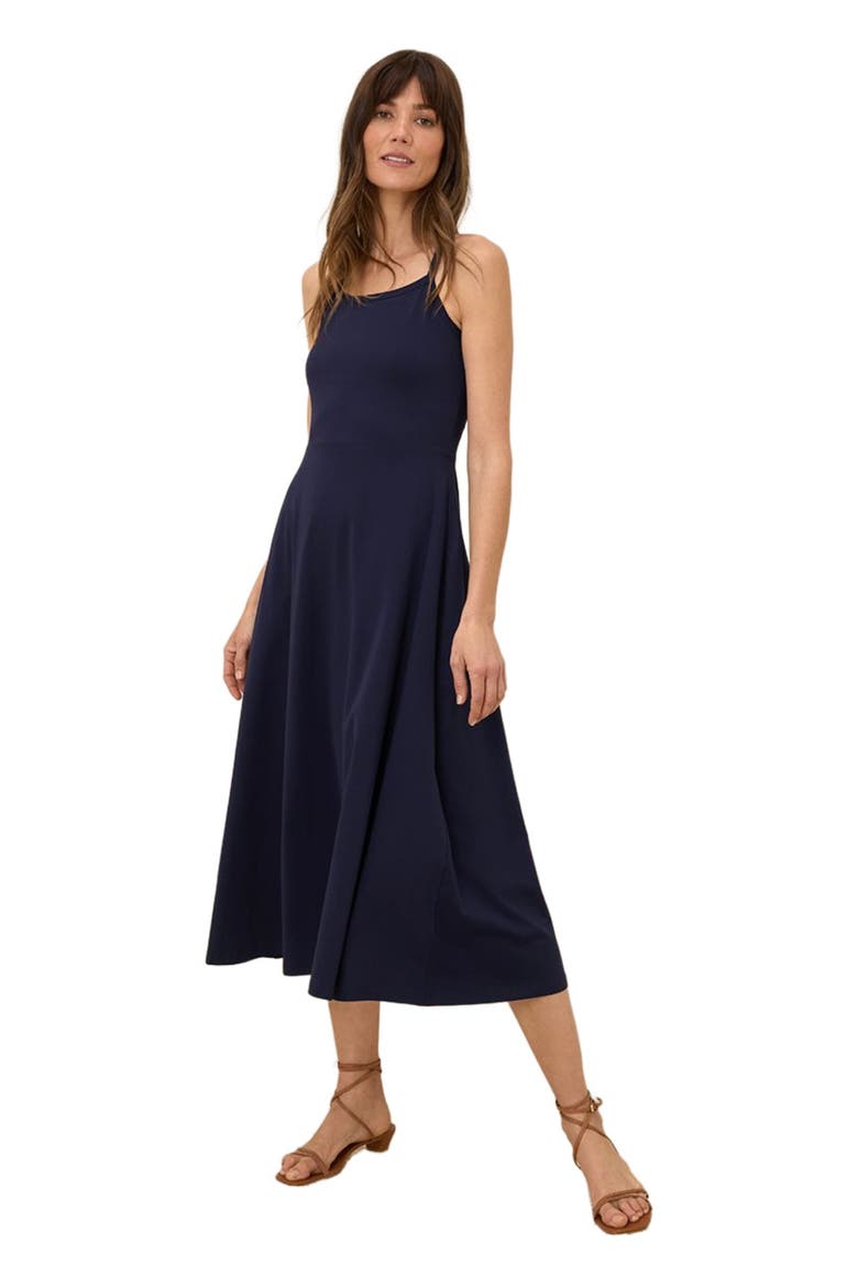 Organic Cotton Fit & Flare Midi Dress, Alternate, color, Eclipse