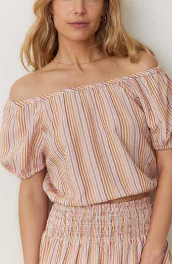 Marine Layer Marella Seersucker Off the Shoulder Top