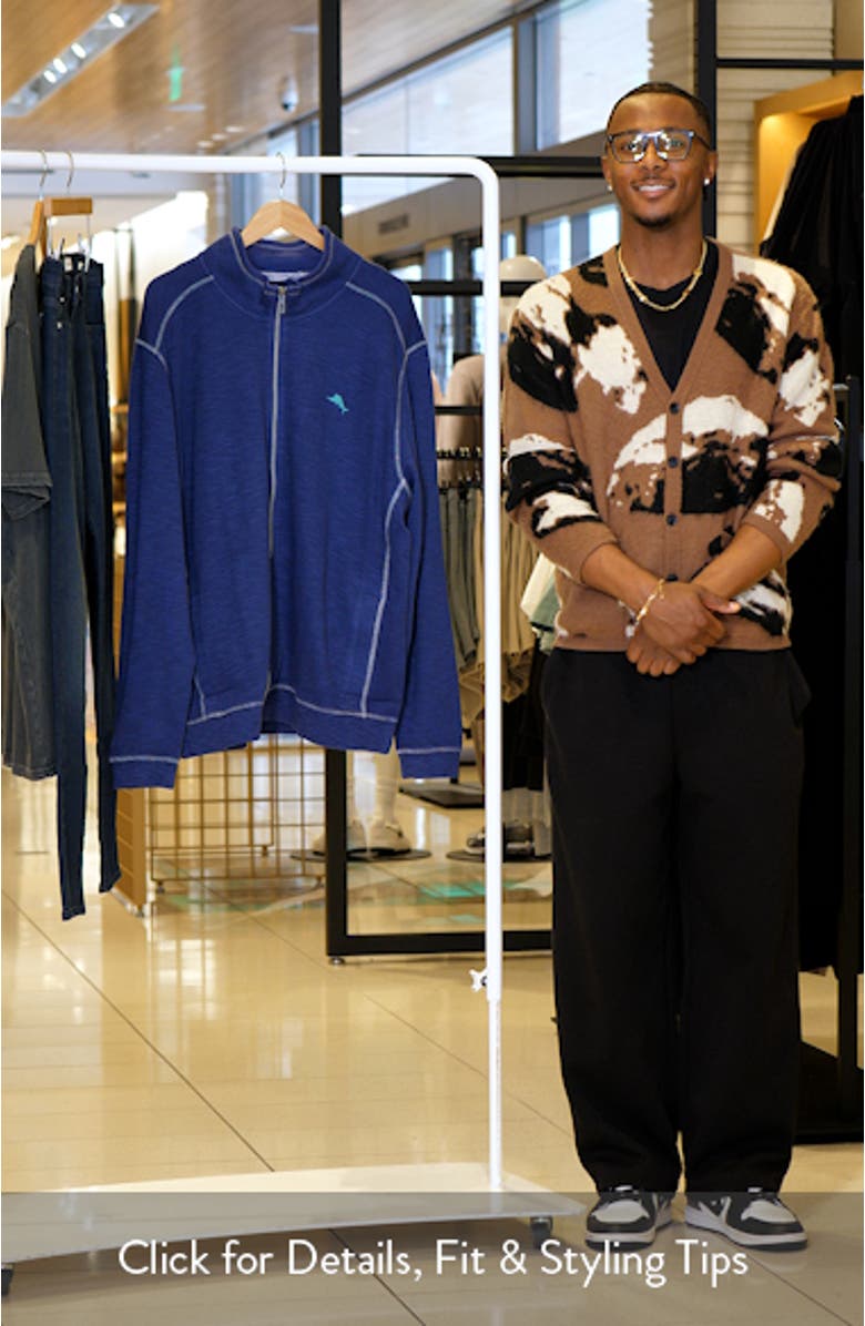 Tobago Bay Slub Rib Zip Front Jacket, sales video thumbnail