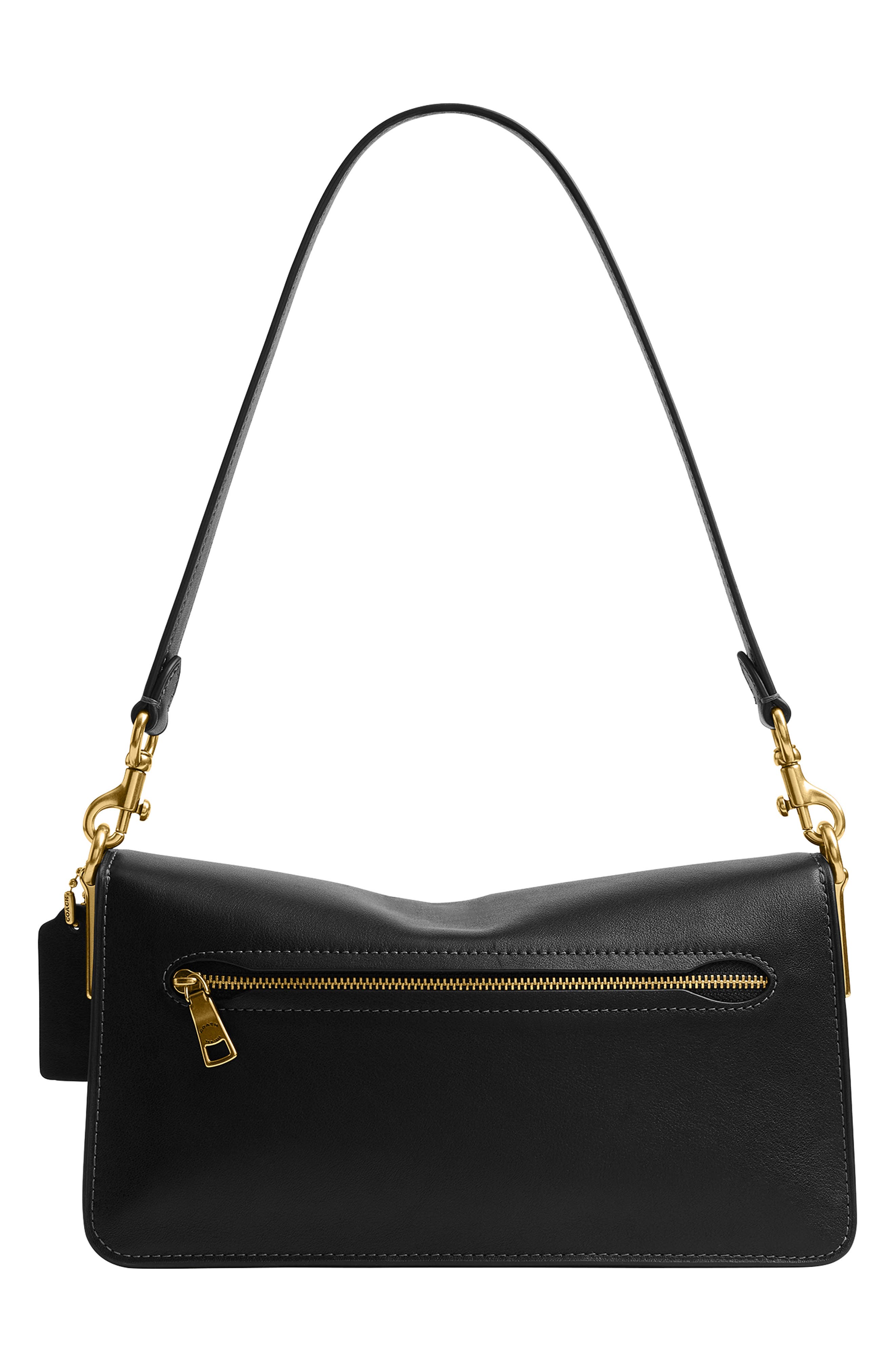 COACH Tabby 26 Leather Shoulder Bag, Alternate, color, B4/Black