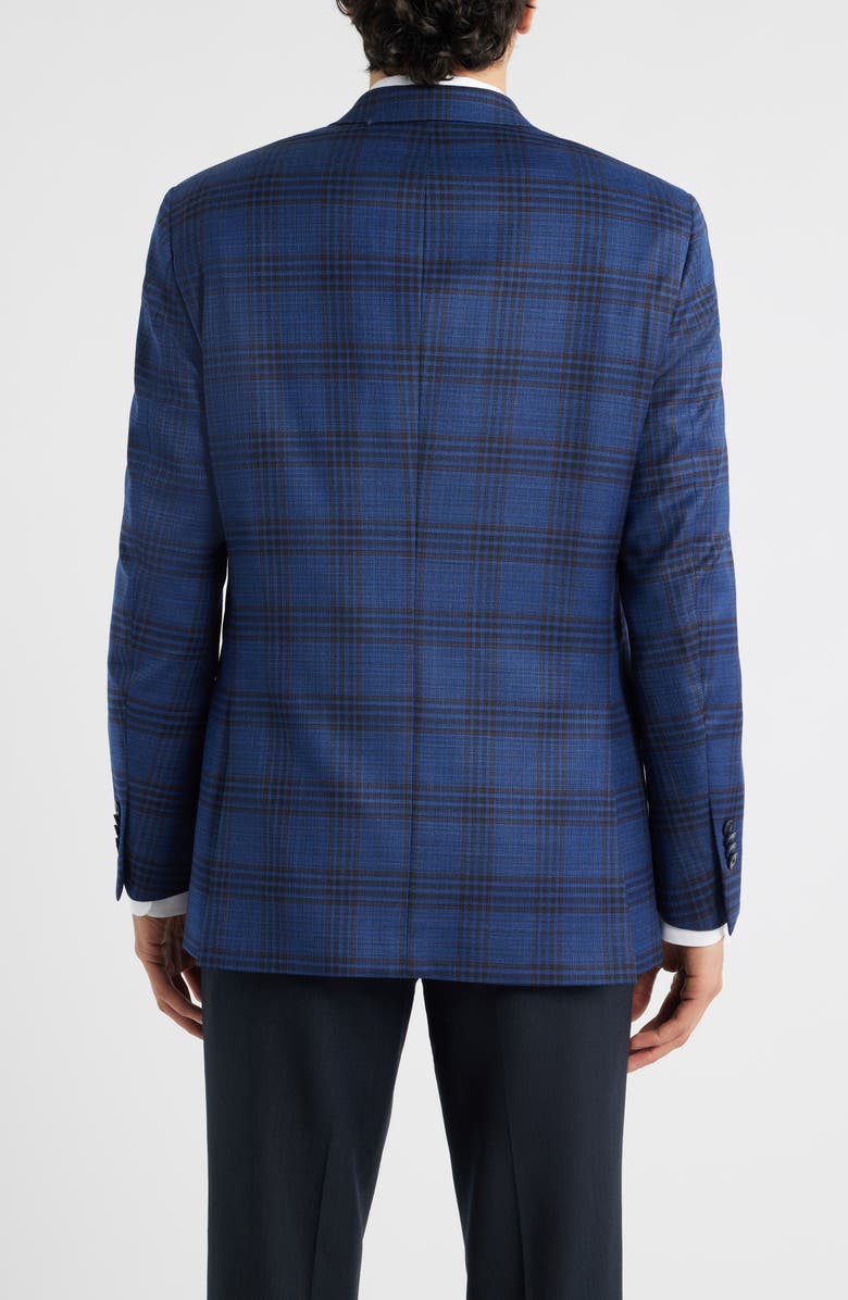Peter Millar Flynn Classic Fit Dark Blue Plaid Wool Sport Coat, Alternate, color, Blue