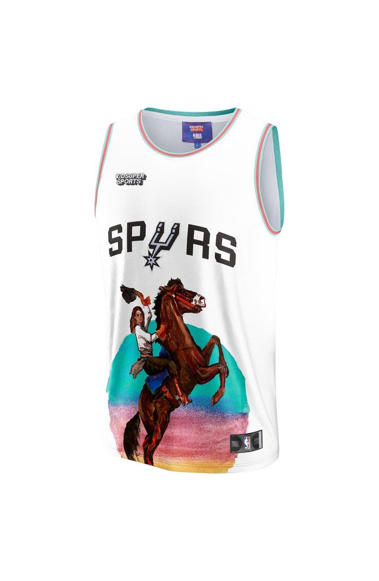 NBA X KIDSUPER Unisex NBA & KidSuper Studios by Fanatics White San Antonio Spurs Hometown Jersey, Alternate, color, White