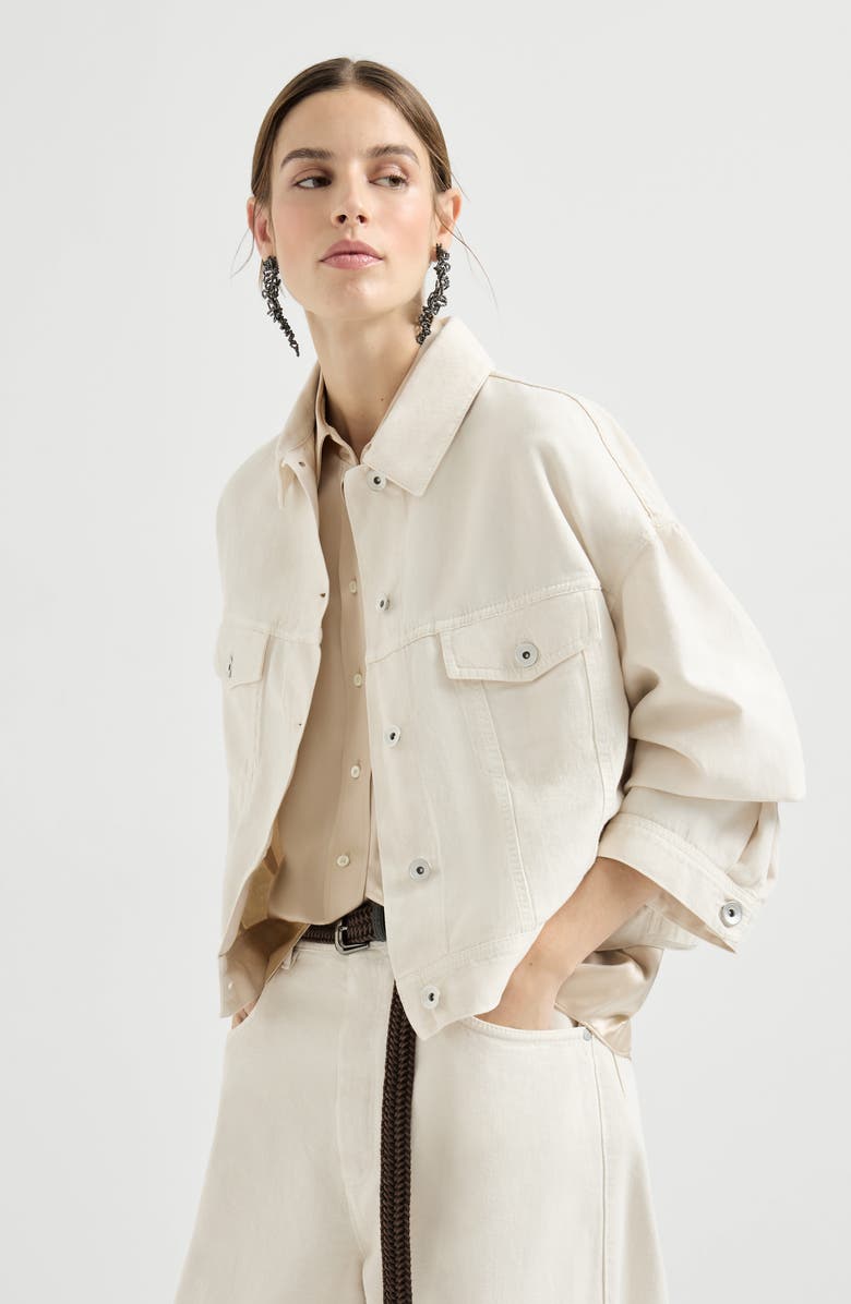 Brunello Cucinelli Cover outerwear jacket, Alternate, color, Chalk