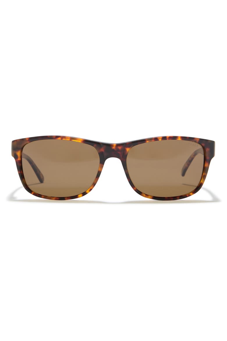 59mm Rectangle Sunglasses, Main, color, TORTOISE