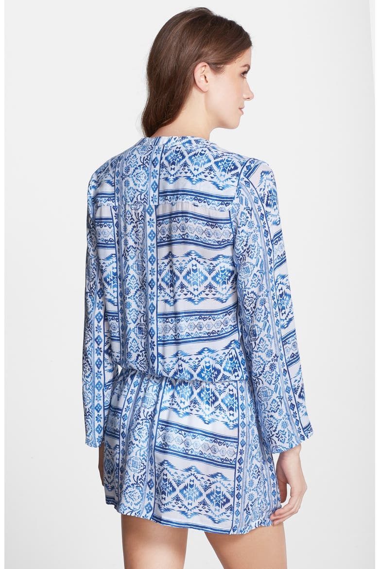 'Lucy' Print Cover-Up Tunic, Alternate, color, WHITE/ROYAL