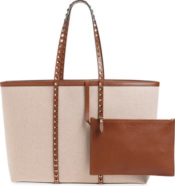 Valentino Garavani Medium Rockstud Canvas Tote | Nordstrom