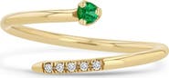 Zoë Chicco 14K Yellow Gold Emerald & Diamond Bypass Ring
