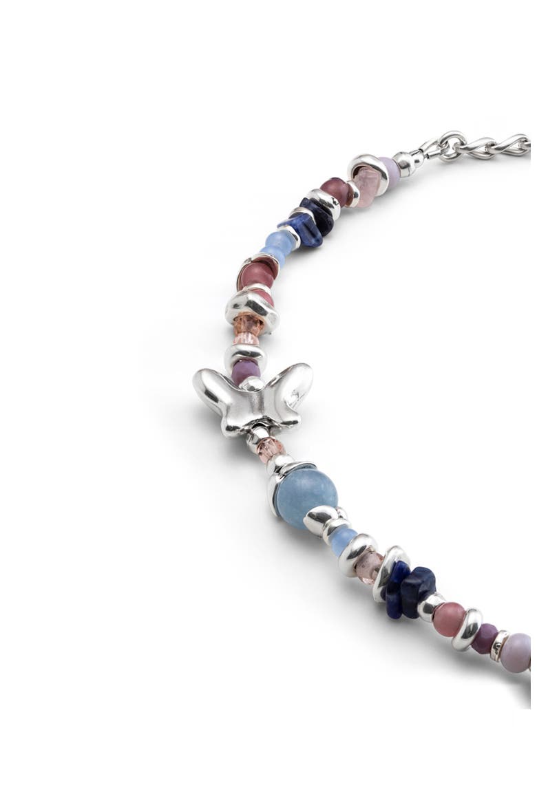Sterling Silver-Plated Beaded Bracelet with Multicolor Handmade Crystals, Alternate, color, Silver