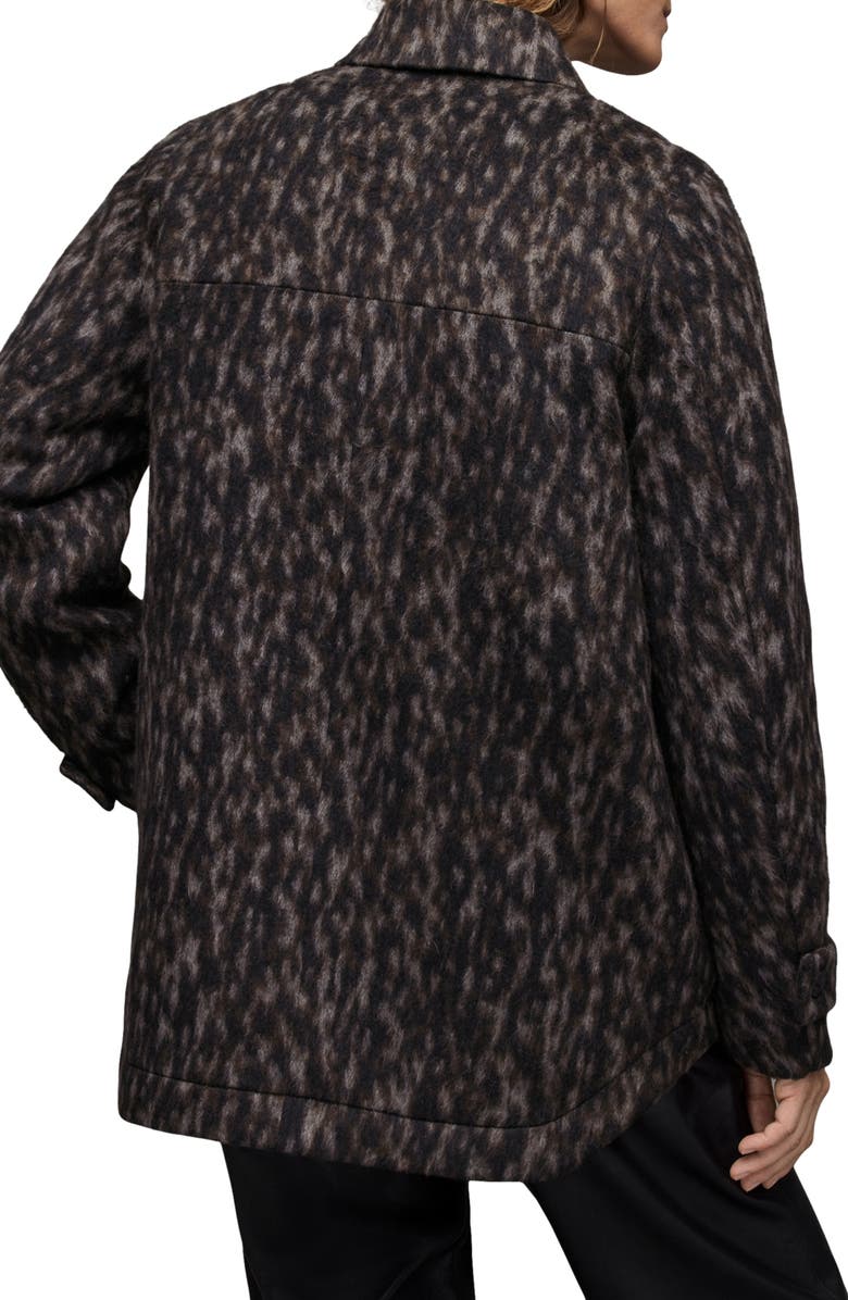 AllSaints Jessa Leppo Abstract Leopard Print Jacket, Alternate, color, Brown