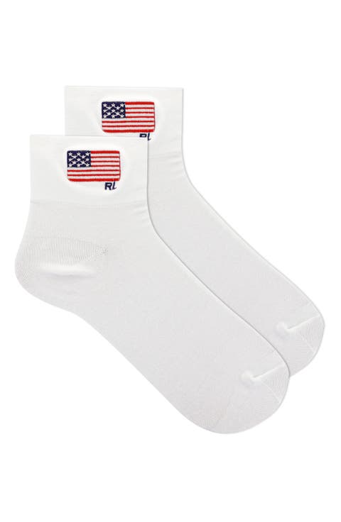 Flag Embroidered Ankle Socks