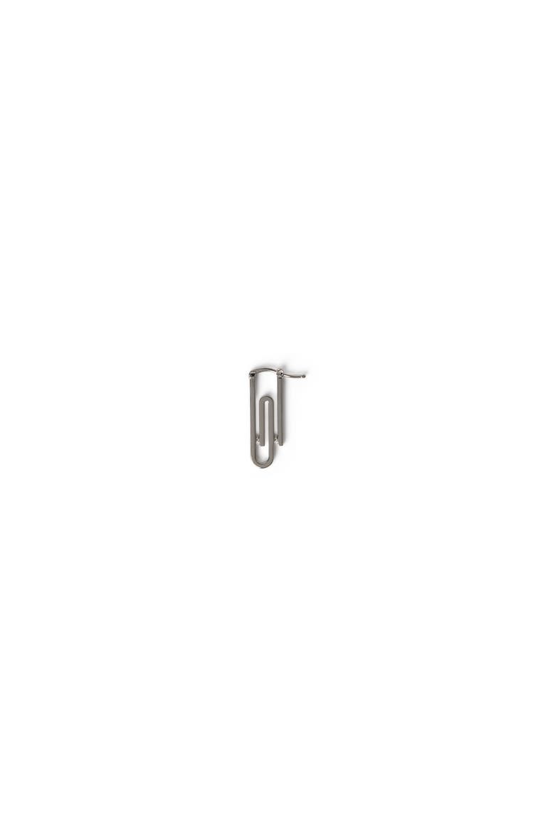 Men's Paperclip Mono Earring, Main, color, Silver