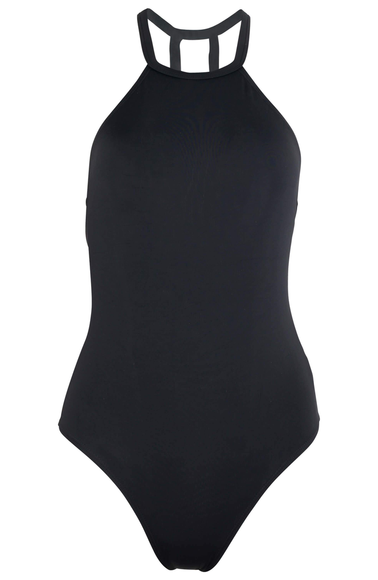 Sauipe Denise High Neck One Piece Swimsuit, Alternate, color, Black