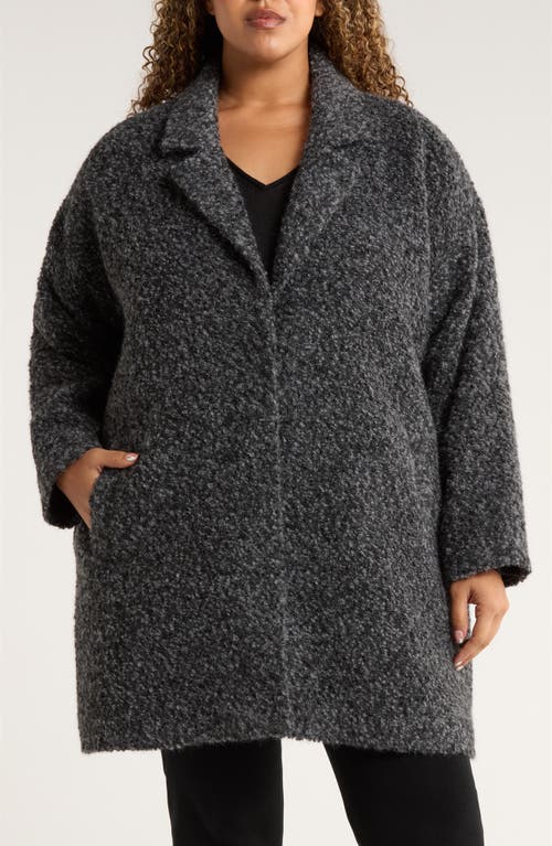 Eileen Fisher Notch Collar Long Coat In Gray