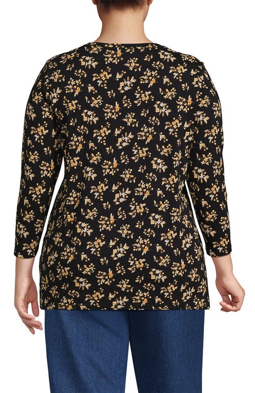 Lands' End Plus Size 3/4 Sleeve Cotton Supima Tunic In Multi