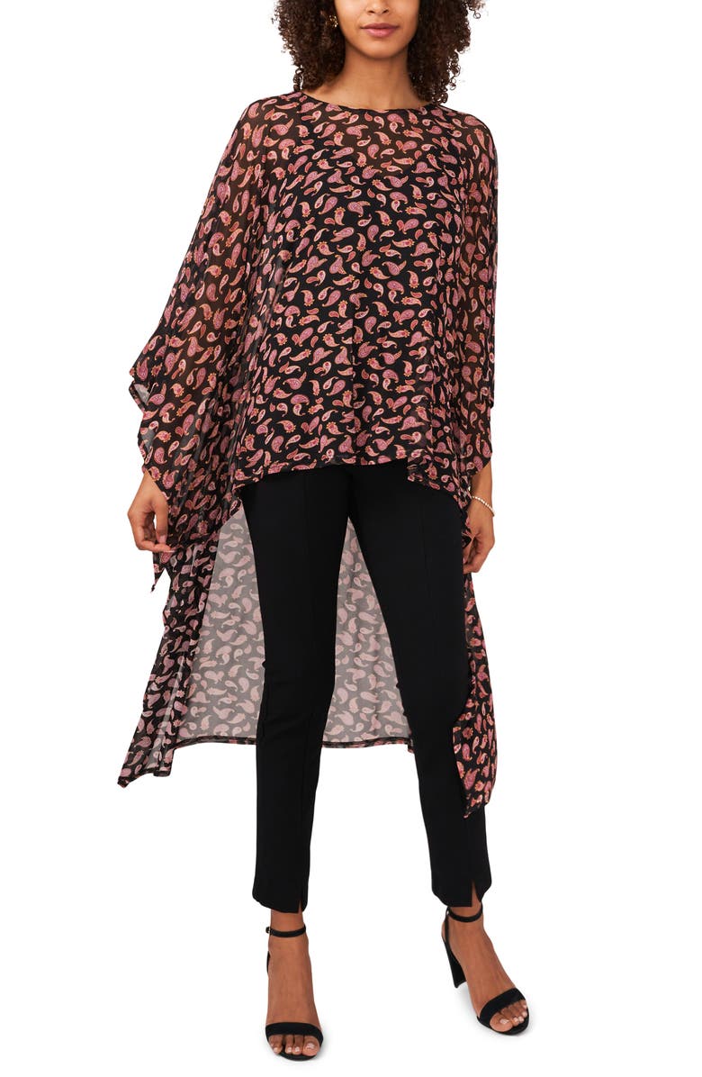 Chaus Paisley High-Low Top, Main, color, Black