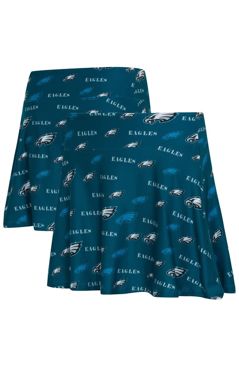 CONCEPTS SPORT Women's Concepts Sport Midnight Green Philadelphia Eagles Mosaic Allover Print Skort, Main, color, Green