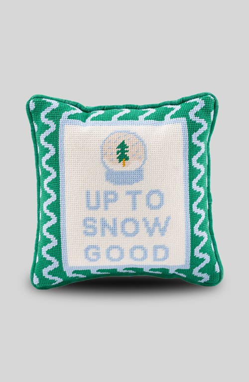 Furbish Up To Snow Good Needlepoint Pillow In Green