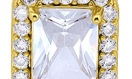 Christian Siriano Emerald Cut Cubic Zirconia Drop Earrings In Gold