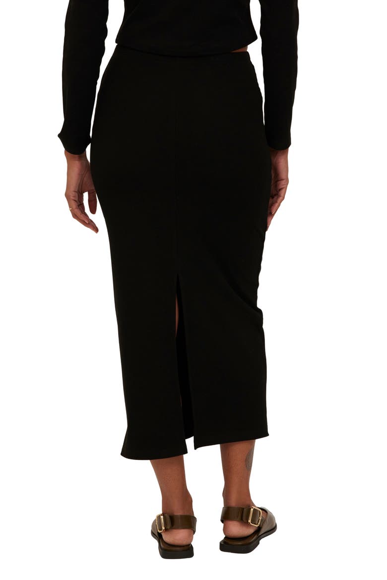 Del Rey Midi Skirt, Alternate, color, BLACK