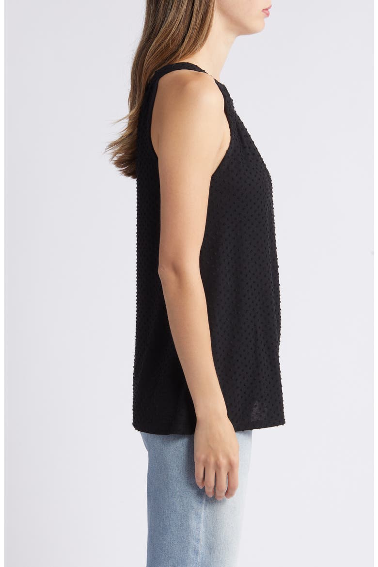 Clip Dot Halter Tank Top, Alternate, color, BLACK