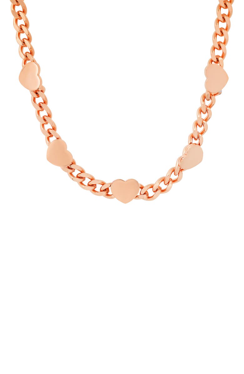 HMY JEWELRY 18k Rose Gold Plated Stainless Steel Chain Necklace, Main, color, Rose