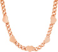 HMY JEWELRY 18k Rose Gold Plated Stainless Steel Chain Necklace