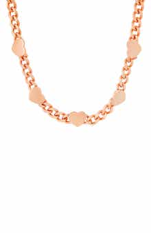 HMY JEWELRY 18k Rose Gold Plated Stainless Steel Chain Necklace