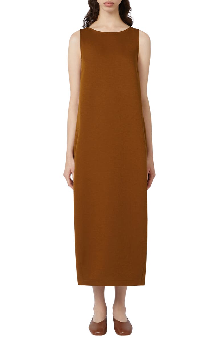 MM by Max Mara Albio Sleeveless Shift Dress, Main, color, Tobacco