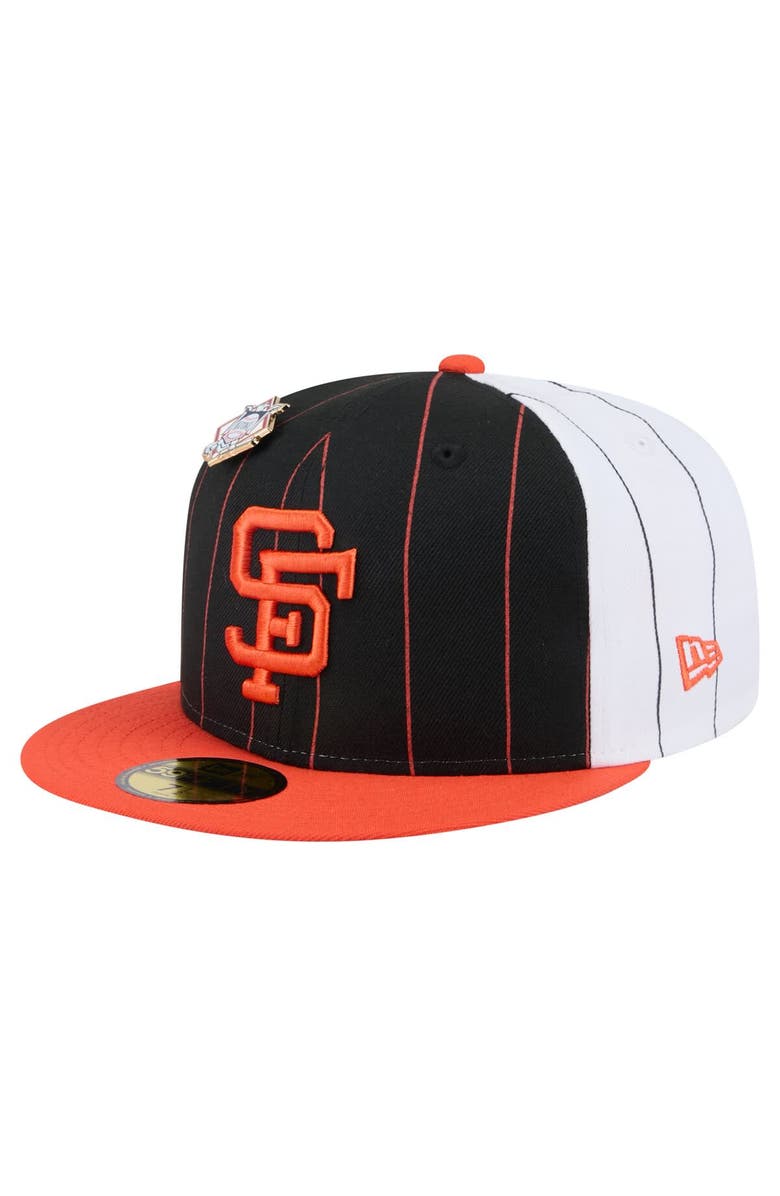 New Era Men's New Era Black San Francisco Giants Pinstripe 59FIFTY Fitted Hat, Main, color, Black