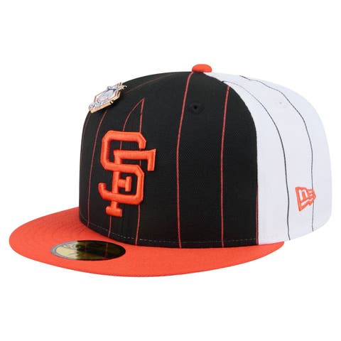 Men's New Era  Black San Francisco Giants Pinstripe 59FIFTY Fitted Hat
