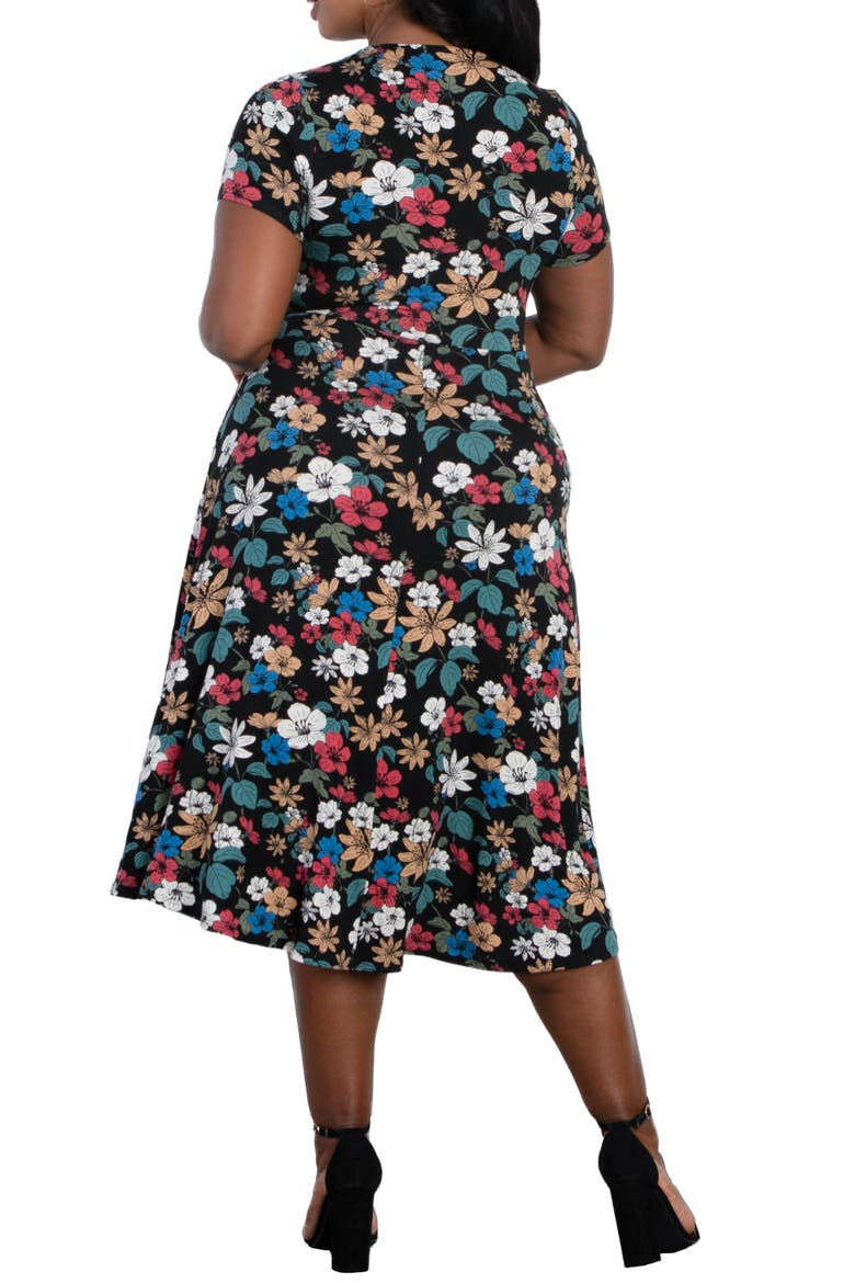 Farrah Wrap Dress, Alternate, color, BLACK FLORAL