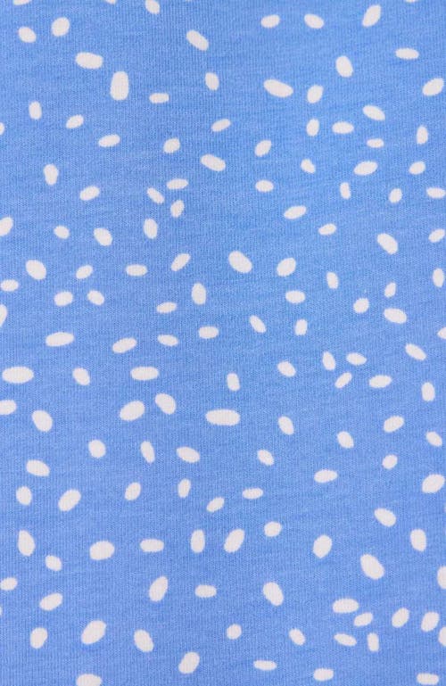 The Cat's Pajamas Pima Knit Short Sleeved Simple Set Stripes Dots In Blue
