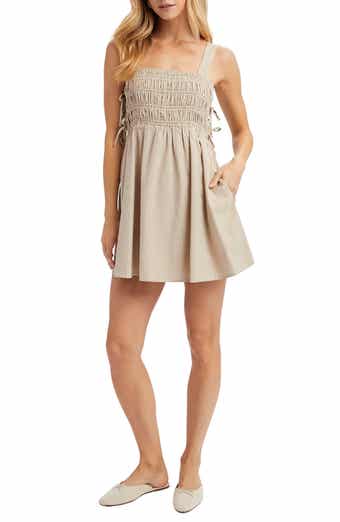 WISHLIST Plaid Tie Babydoll Minidress
